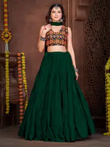 KALINI Embroidered Mirror Work Lehenga Choli With Dupatta