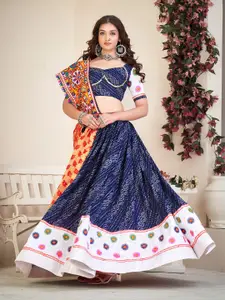 KALINI Embroidered Semi-Stitched Lehenga & Unstitched Blouse With Dupatta