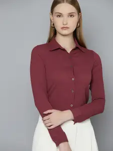 Chemistry Women Standard Regular Fit Solid Casual Shirt
