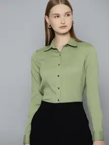 Chemistry Women Standard Regular Fit Solid Casual Shirt