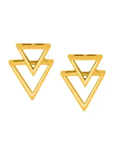 Kicky And Perky Gold-Toned Triangular Stud Earrings