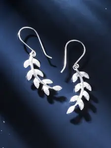 Kicky And Perky 925 Sterling Silver Leaf Shaped Drop Earrings