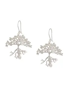 Kicky And Perky Silver-Toned Floral Earrings