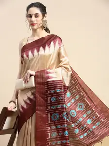 VISHNU WEAVES Solid Silk Cotton Saree
