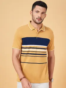 BYFORD by Pantaloons Slim Fit Striped Polo Collar Cotton T-Shirt