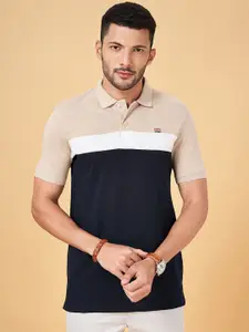 BYFORD by Pantaloons  Slim Fit Colourblocked Polo Collar Casual T-shirt