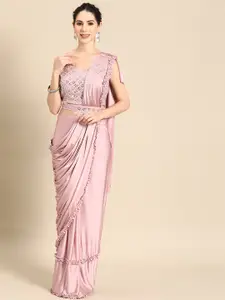 Mitera Embellished Sequinned Ready to Wear Saree