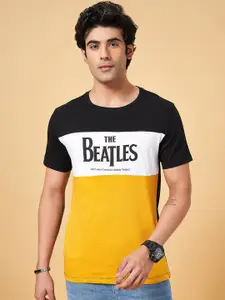SF JEANS by Pantaloons Colourblocked Slim Fit Cotton T-shirt