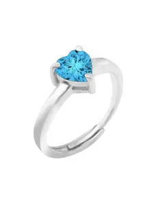 Zarkan Rhodium-Plated Sterling Silver AD Studded Finger Ring