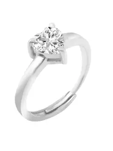 Zarkan Rhodium-Plated Sterling Silver AD Studded Finger Ring