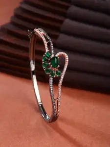 ZENEME Rose Gold-Plated American Diamond Studded Bangle-Style Bracelet
