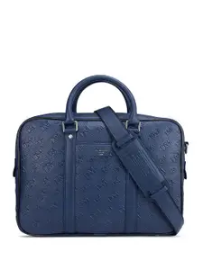 Da Milano Textured Leather Laptop Bag -Up to 14 inch