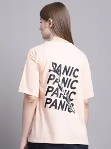 GRACIT Typography Printed Oversized Pure Cotton T-shirt