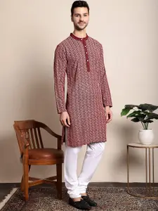 Anouk Embroidered Band Collar Kurta