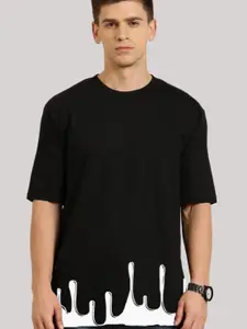 Elibolz Drop-Shoulder Sleeves Longline Cotton Oversized T-shirt