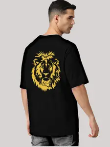 Elibolz Graphic Printed Drop-Shoulder Sleeves Cotton Oversized T-shirt