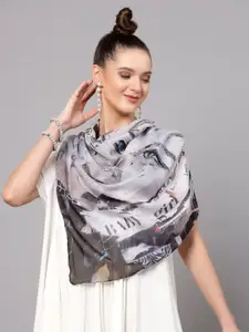 J Style Graphic Printed Scarf