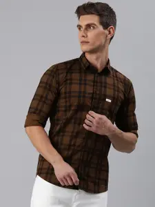 Majestic Man Men Comfort Slim Fit Tartan Checked Pure Cotton Casual Shirt