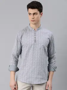 Majestic Man Men Printed Slim Fit Pure Cotton Short Kurta