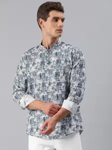 Majestic Man Men Printed Slim Fit Pure Cotton Short Kurta
