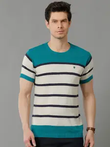 Linen Club Striped Linen Cotton T-shirt