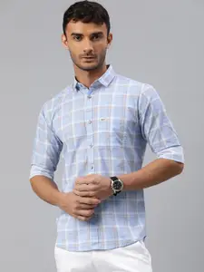 Majestic Man Men Comfort Slim Fit Tartan Checked Cotton Casual Shirt