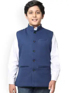 IndiWeaves Boys Mandarin Collar Nehru Jacket