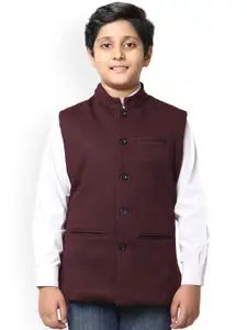 IndiWeaves Boys Mandarin Collar Nehru Jacket