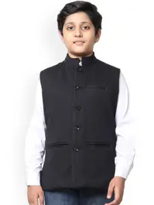 IndiWeaves Boys Mandarin Collar Fleece Nehru Jacket