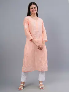 Seva Chikan Ethnic Motifs Embroidered Chikankari Kurta