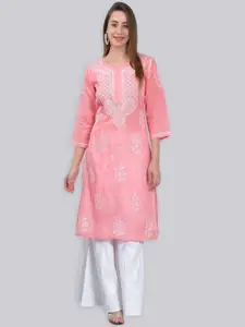 Seva Chikan Ethnic Motifs Embroidered Chikankari Kurta