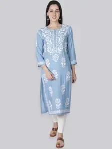 Seva Chikan Ethnic Motifs Embroidered Chikankari Modal Kurta