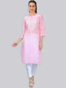 Seva Chikan Floral Embroidered Chikankari Kurta