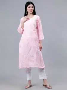 Seva Chikan Ethnic Motifs Embroidered Chikankari Kurta