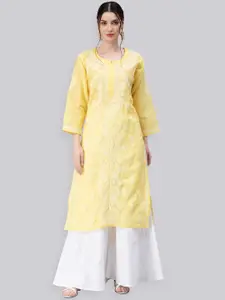 Seva Chikan Ethnic Motifs Embroidered Chikankari Kurta