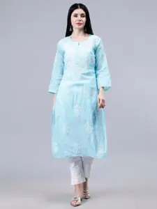 Seva Chikan Ethnic Motifs Embroidered Chikankari Kurta