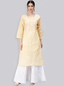 Seva Chikan Floral Embroidered Chikankari Kurta