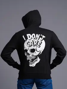 GO DEVIL Typography Printed Hooded Pullover