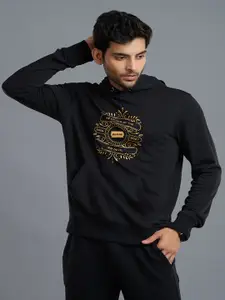 GO DEVIL Graphic Printed Hooded Pullover Sweatshirt