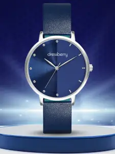 DressBerry Women Embellished Dial & Leather Straps Analogue Watch DB-201-Blue