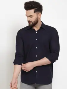HANUMNTRA Comfort Fit Spread Collar Casual Shirt