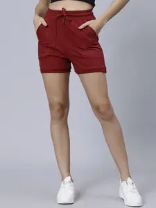 Pritla Women Slim Fit High-Rise Cotton Sports Shorts