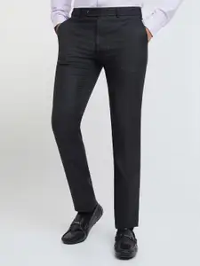 Raymond Men Checked Slim Fit Formal Trousers