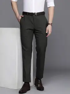 Raymond Men Mid-Rise Textured Slim Fit Trousers