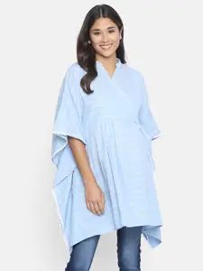 The Kaftan Company Striped Kimono Sleeves Cotton Longline Maternity Kaftan Top