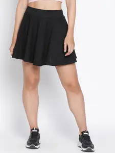 DRAAX Fashions High-Rise Mini-Length Flared Skirt