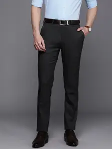 Raymond Men Self Design Textured Slim Fit Formal Trousers