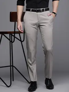 Raymond Men Self Design Textured Slim Fit Formal Trousers