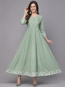 Stylum Ethnic Motifs Printed Fit & Flare Maxi Ethnic Dress