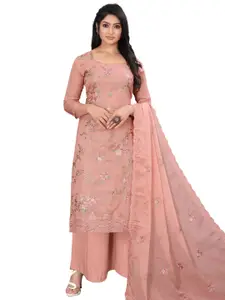 Stylee LIFESTYLE Floral Embroidered Organza Unstitched Dress Material